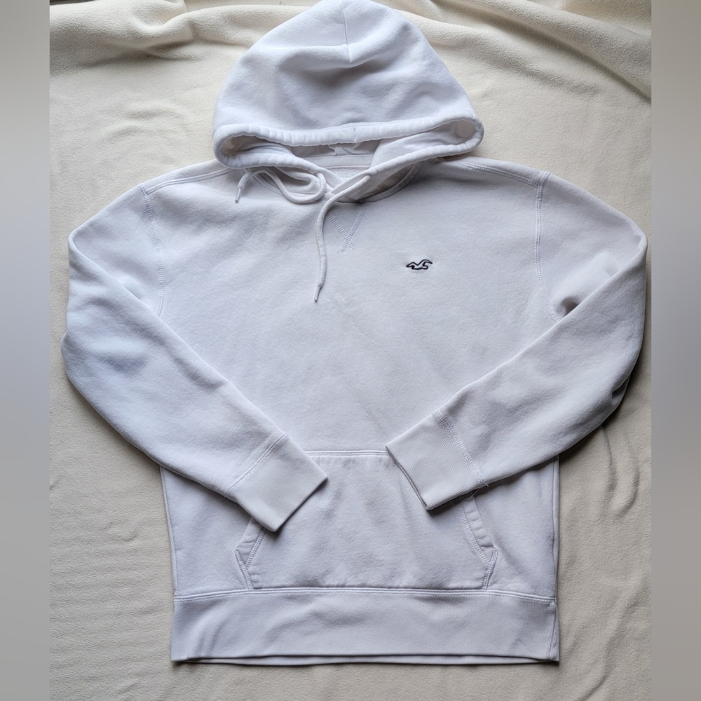 Hollister White Sweatshirt with Embroidered Logo